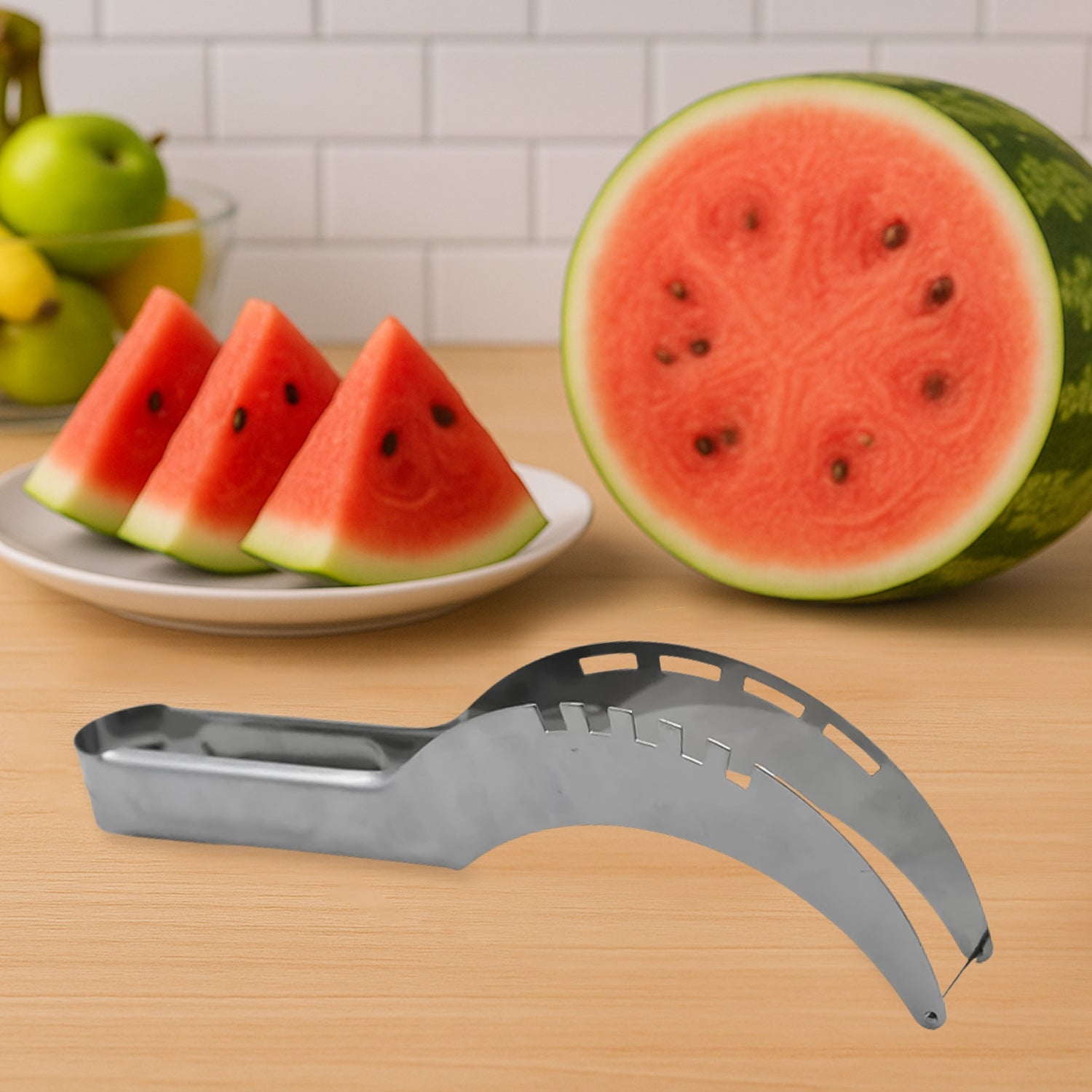 Stainless Steel Watermelon Cantaloupe Slicer Knife, Corer Fruit, Vegetable Tools Kitchen Stainless Steel Watermelon Cantaloupe Slicer Knife, Corer Fruit, Vegetable Tools Kitchen